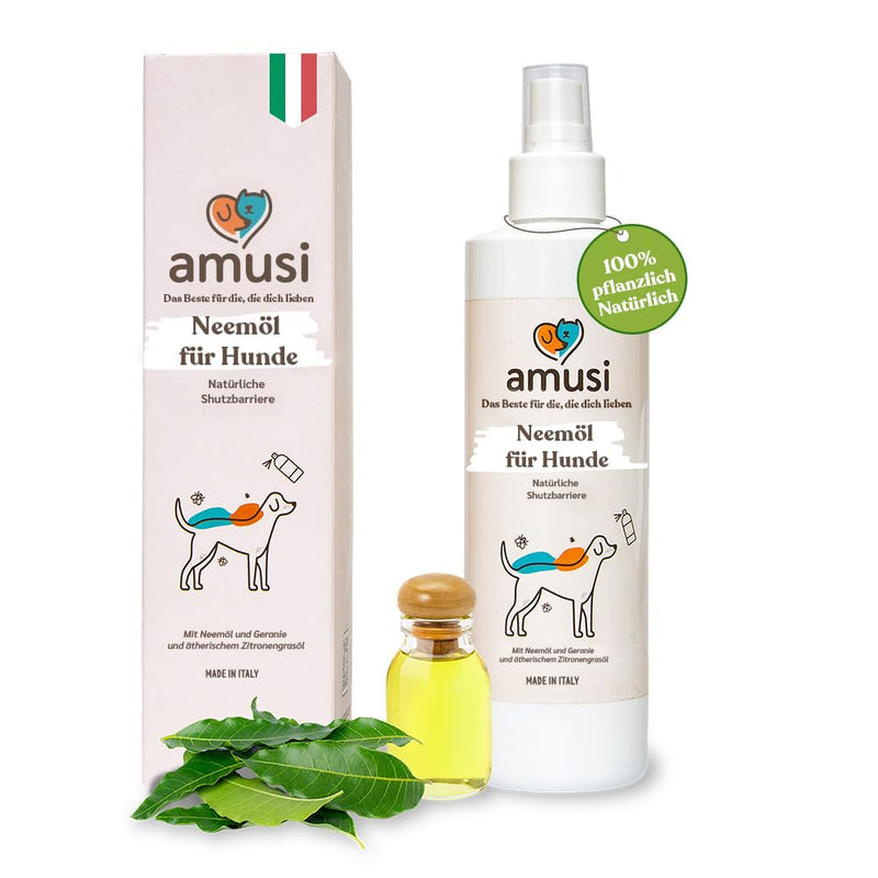 amusi Neem oil tick spray for dogs 250 ml - Natural protection spray for dogs, tick protection against ticks, insect spray & insect repellent, natural formula, vegan, without parabens and nickel - BeesActive Australia
