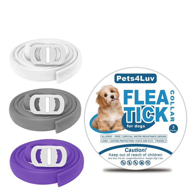 Pets4Luv Flea and Tick Collar for Dogs, Flea Collar for Dogs, 24 Months Protection, One Size for All Dogs, Adjustable and Waterproof, Pack of 3 - BeesActive Australia