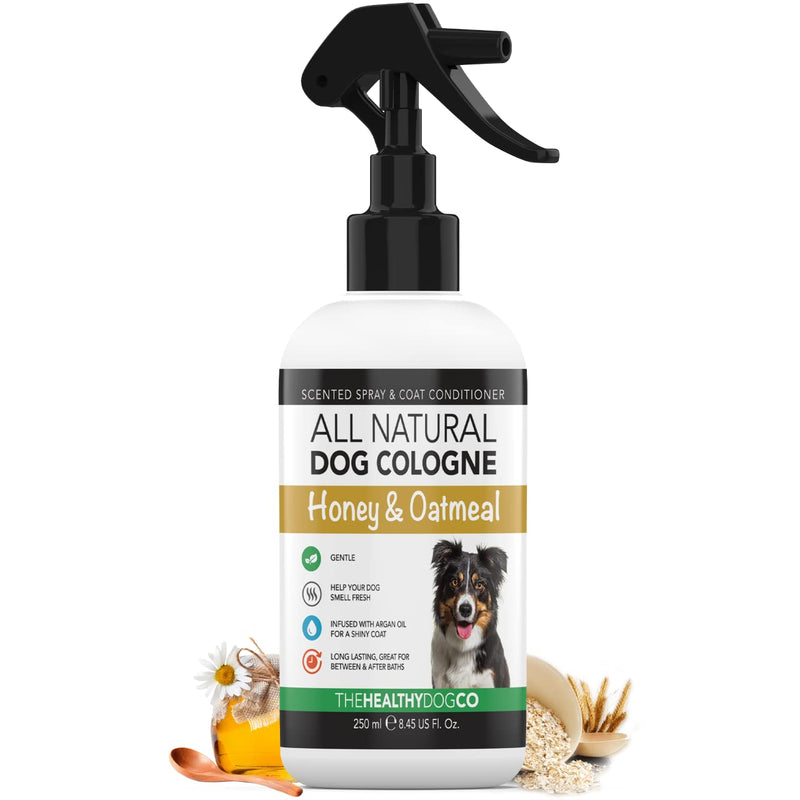The Healthy Dog Co - Dog Perfume Spray - Honey & Oatmeal Dog Spray for Smelly Dogs - Lovely Smelling Dog Deodorant for Smelly Dogs - Dog Cologne suitable as Puppy Spray - 250ml - BeesActive Australia