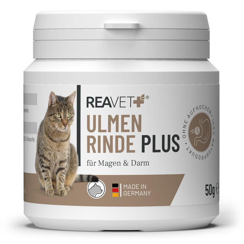 ReaVET USA Elm Bark Plus, highly mucous without boiling for cats 50g - natural in premium quality, digestion, intestinal flora, stomach, Slippery Elm Bark - BeesActive Australia