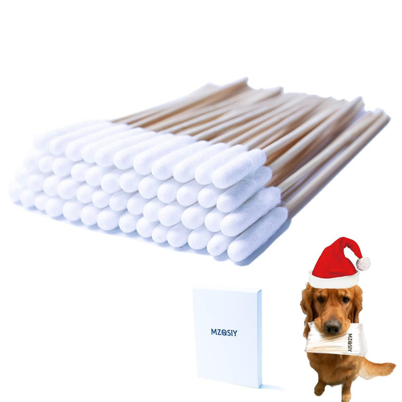 50pcs Pet Dog Ear Cleaner Bamboo Cotton Buds 15.5cm Improved Long Stick, Wax Remover, Itchy Ears, Cleaning Swab for Cleaning Animals, Infections（50pcs） - BeesActive Australia