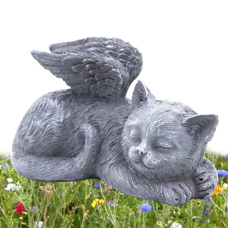 LhyBtm Cat Angel, Sleeping Cat, Sleeping Angel Cat, Grave Decoration for Cats, Angel Wings for Pets, Memorial Stone Cat, Resin Grave Decoration Statue for Home (11.7 x 6.1 x 5.8 cm) - BeesActive Australia