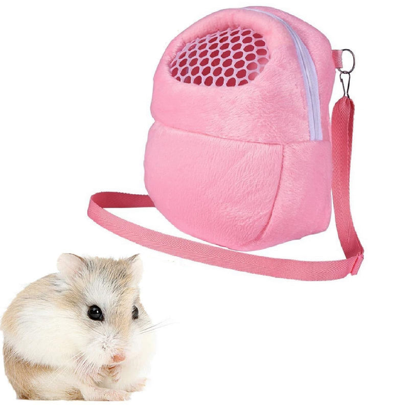 Transport bag squirrel, transport bag hamster hedgehog, hamster travel bag with mesh handbag travel backpack, rabbit hamster bag hamster rat shoulder bag hamster travel bag (pink) pink - BeesActive Australia