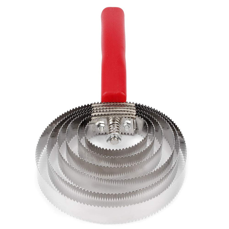 Horse scraper, stainless steel itching brush, 6 rings, curry comb, horse brush, double-sided curry comb, spiral curry comb, metal curry comb with ABS handle for horses, cattle, sheep, dogs, other animals, livestock itching - BeesActive Australia