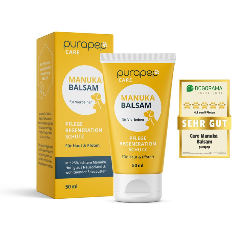 purapep Care - Manuka balm for dogs and cats - care, regeneration and protection for stressed and irritated skin and paws of your four-legged friends - 50ml - BeesActive Australia