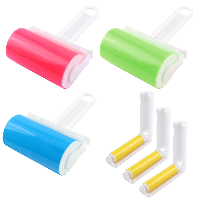 YiliYa Pack of 6 Reusable Washable Lint Roller Sticky Washable Dust Lint Roller Foldable Sticky Roller Portable Hair Curler with Cover for Clean Furniture, Carpets, Clothes - BeesActive Australia