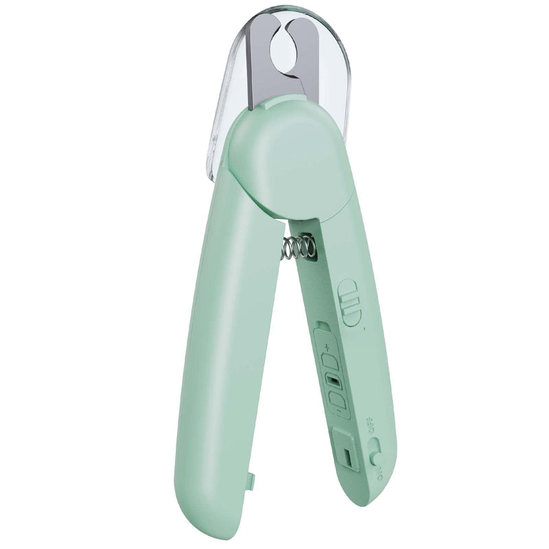 Sosayet Claw Grinder for Dogs Cats LED Light for Claw Scissors for Cats Dogs with Nail File and Splash-Proof Protective Device for Medium and Small Pets Claw Care (Green) - BeesActive Australia