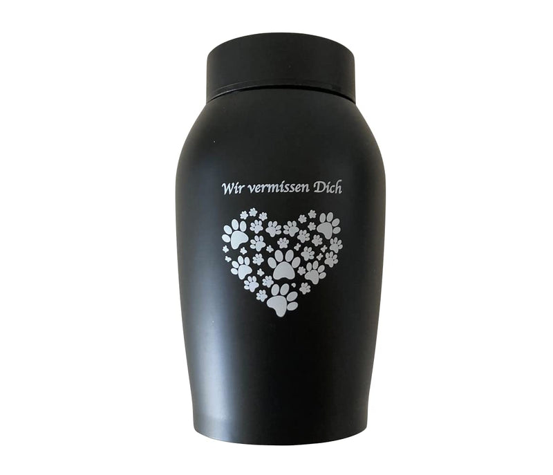 Petpets® Animal Urn/Memorial Urn 500 ml We miss you dog, cat, black, stainless steel, cremation, memorial, urn grave ashes, keepsake - BeesActive Australia