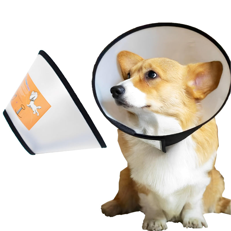 JIAMIAN Dog Cone Collar, Adjustable Pet Collar Anti-Bite Leak Wound Cone Healing Protective Collar, Elizabethan Collar Protective Collar Large Dog (Neck Circumference: 22-30cm) Neck:22-30cm - BeesActive Australia