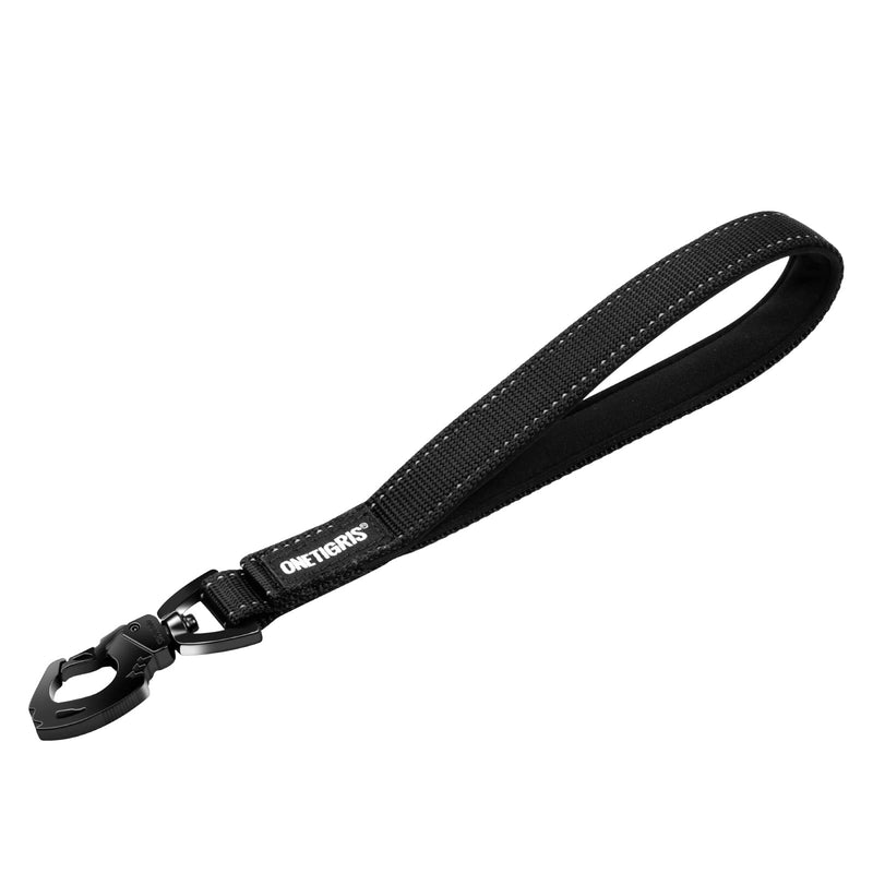 OneTigris Bolt Short Dog Lead 30cm, Short Dog Lead with Tiger Tooth Metal Clip and Soft Padding, Reflective Nylon Dog Lead Suitable for Medium Large Dogs S Black - BeesActive Australia