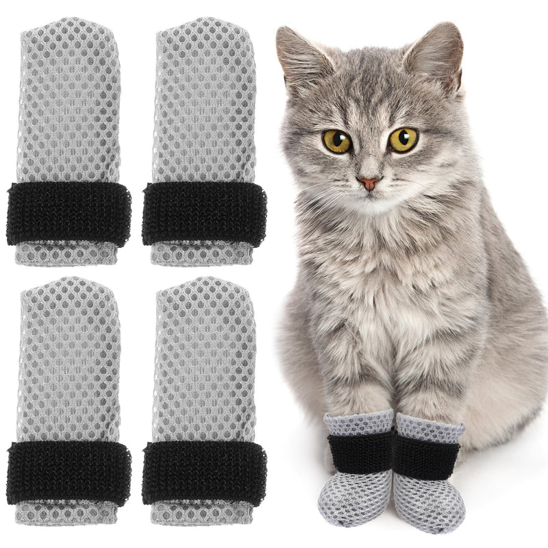 UKCOCO Anti-scratch Shoes for Cats - Adjustable Cat Shoes for Scratching Polyester Cat Paw Protector Cat Anti-slip Sock Shoes for Body Control Nail Trimming - BeesActive Australia