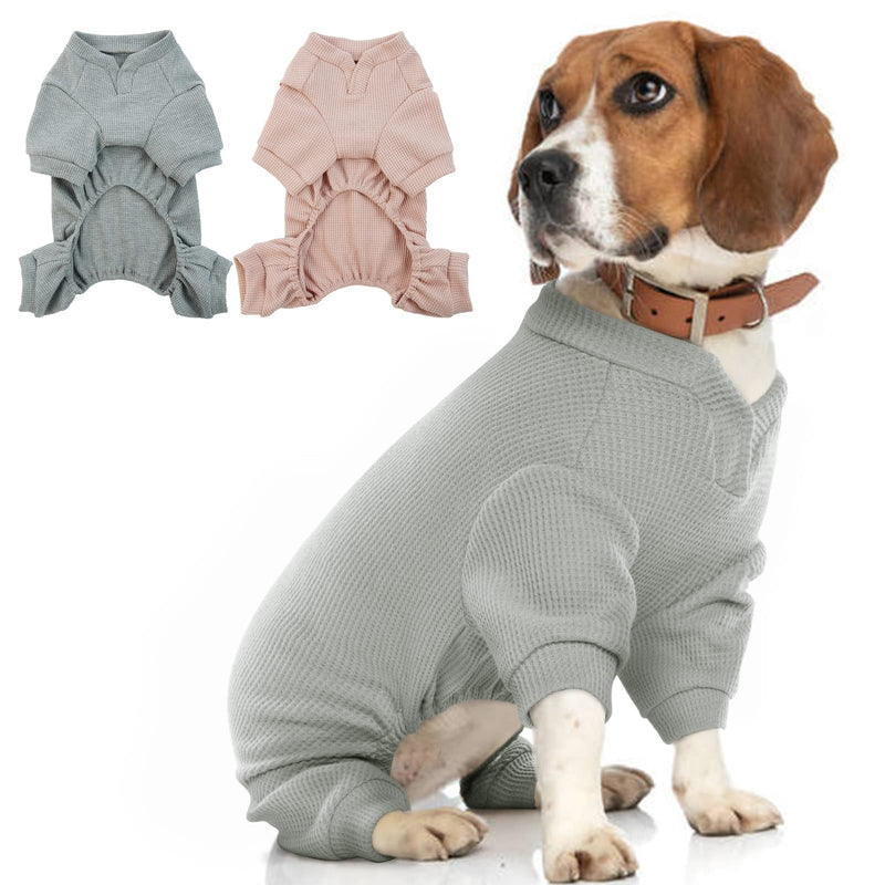 Hjumarayan dog pajamas, pajamas, dog surgery body, dog stretch body for dog after surgery with legs, dog body after castration male dog body operation bitch, gray L - BeesActive Australia