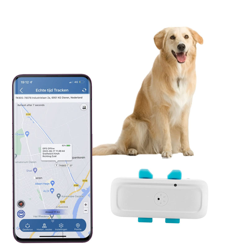 TKMARS 4G GPS Tracker Dog Tracker Dog with Audible and Visual Alarm, SOS Free Applications No Subscription Required, IP66 Waterproof 4G TK911PRO - BeesActive Australia