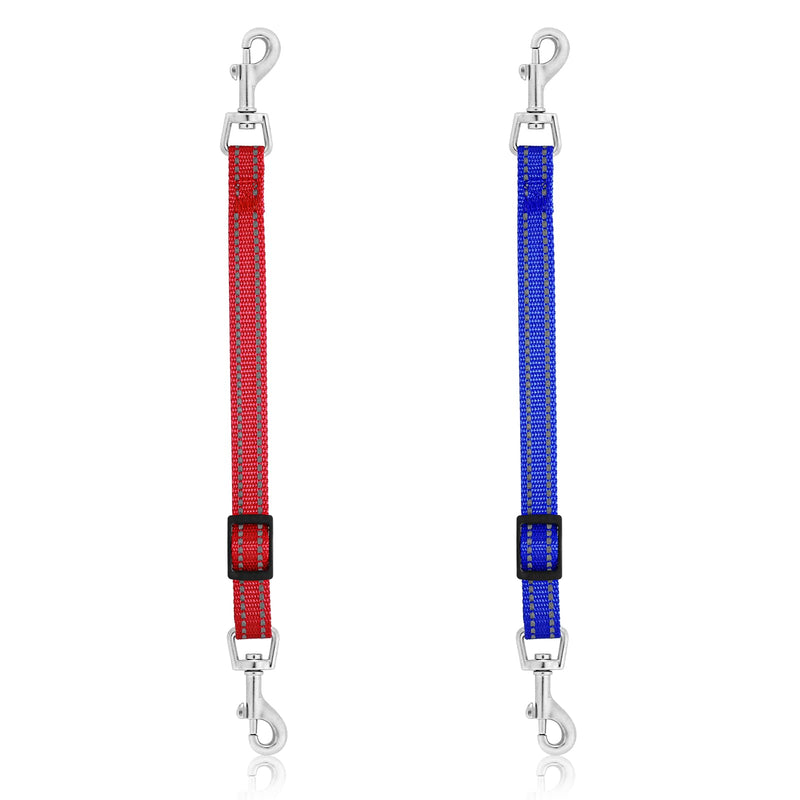 Cobee Dog Collar Clips, 2pcs Reflective Nylon Puppy Collar, Replacement Collar, Adjustable Pet Harness Connector, Double Sided Safety Lock Clip for Dog Puppies (Blue,Red) Blue,Red - BeesActive Australia