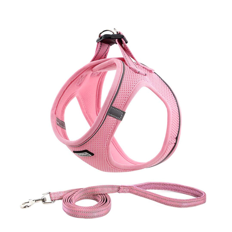 Suredoo Dog Harness with Leash Anti Pull Harness Reflective Chest Harness for Small Dogs, Pets, Puppies, Cats (Pink, XXS) Pink - BeesActive Australia