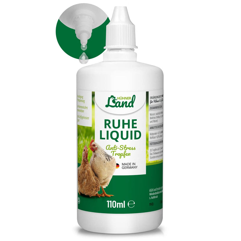 CHICKENS Land Calm Liquid - anti-stress drops for chickens, quails & poultry, sedative against stress and anxiety | natural relaxation for chickens with high acceptance, 110ml - BeesActive Australia