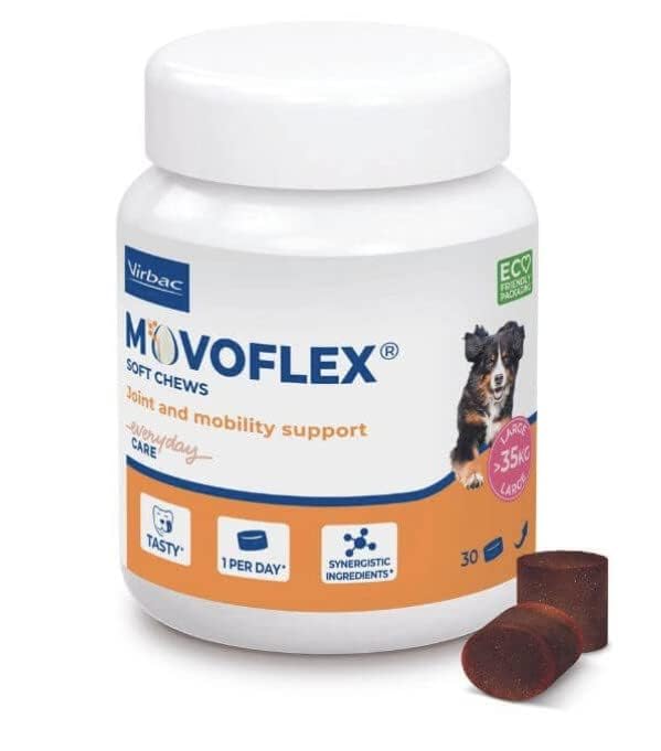 Movoflex Soft Chews | 30 pieces | For dogs over 35 kg | Supplementary feed to support joint health | To preserve the joint structures | With hyaluronic acid - BeesActive Australia