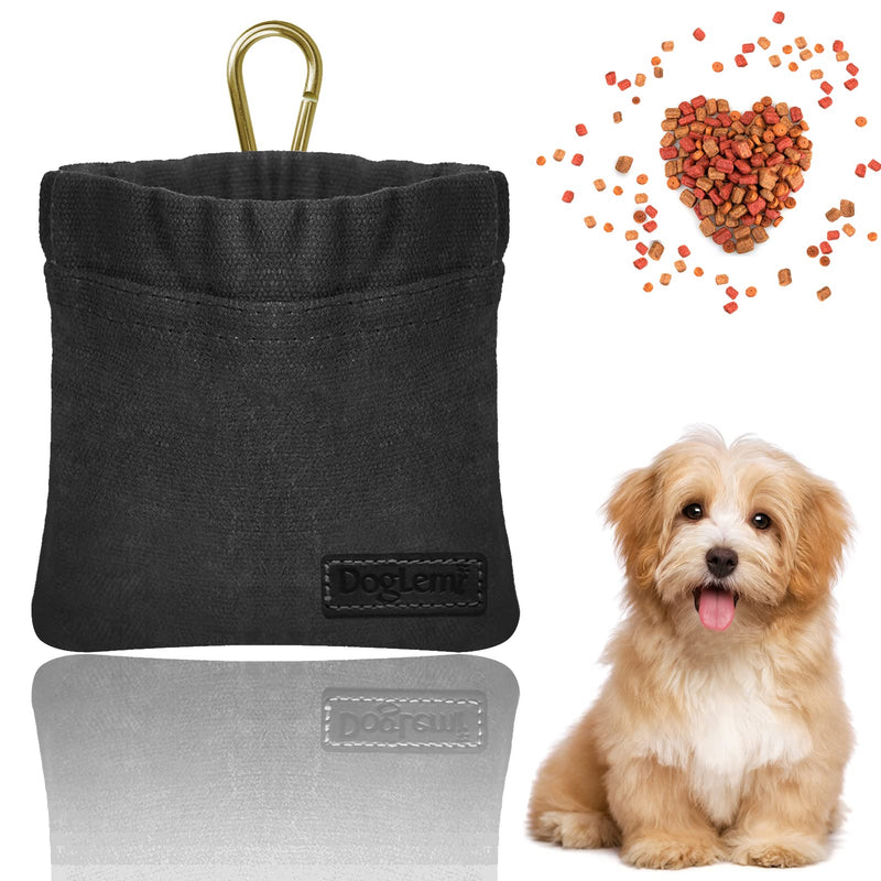 Dog Treat Bag, Hands Free Dog Treat Bag with Automatic Closure, Small Dog Training Food Bag with Carabiner, Puppy Dog Treat Bag for Dog Training Black - BeesActive Australia