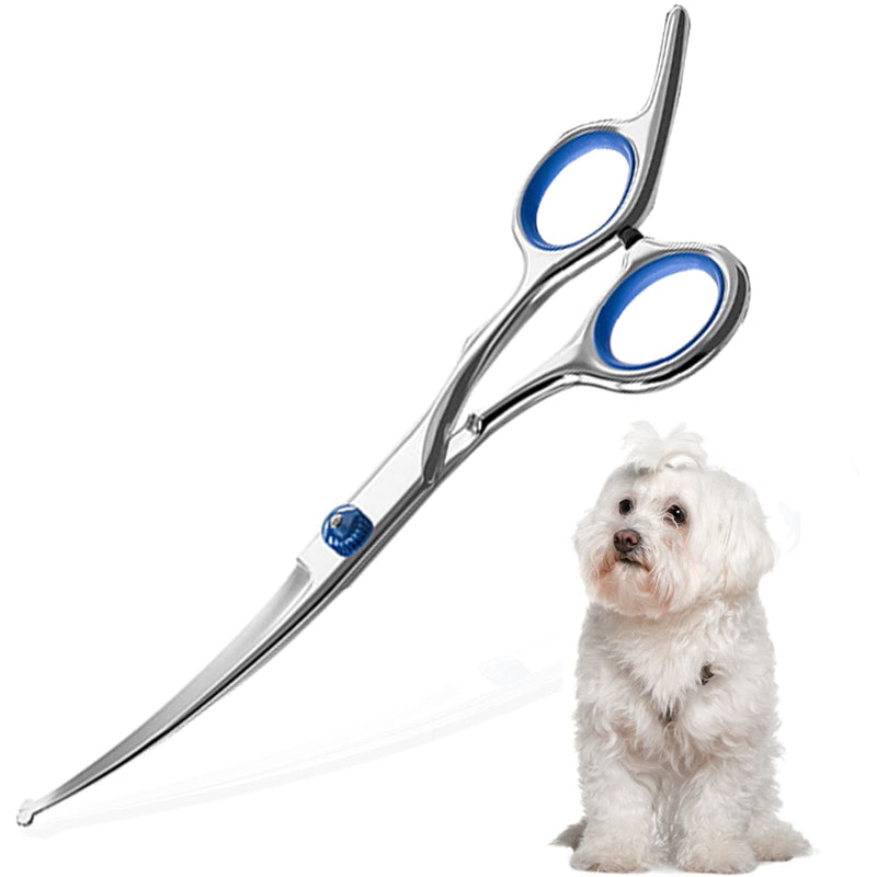 Jiasoval Pet Grooming Scissors 6" Curved Round Safety Tip Stainless Steel Pet Grooming Dog Cat Hair Cutting Scissors - BeesActive Australia