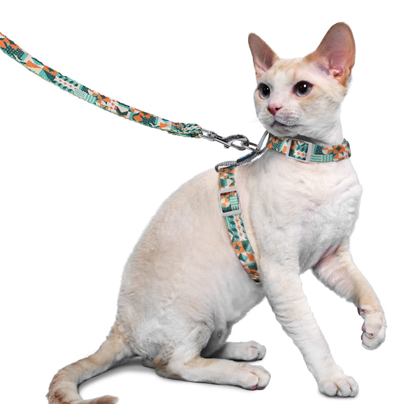 Supet Cat Harness and Leash, Escape Proof Cat Vest for Small Large Cats, Adjustable Cat Collars, Harnesses and Leashes for Walking, Lightweight Kitten Harness M (Chest: 35.6-53.3 cm) Gray - BeesActive Australia