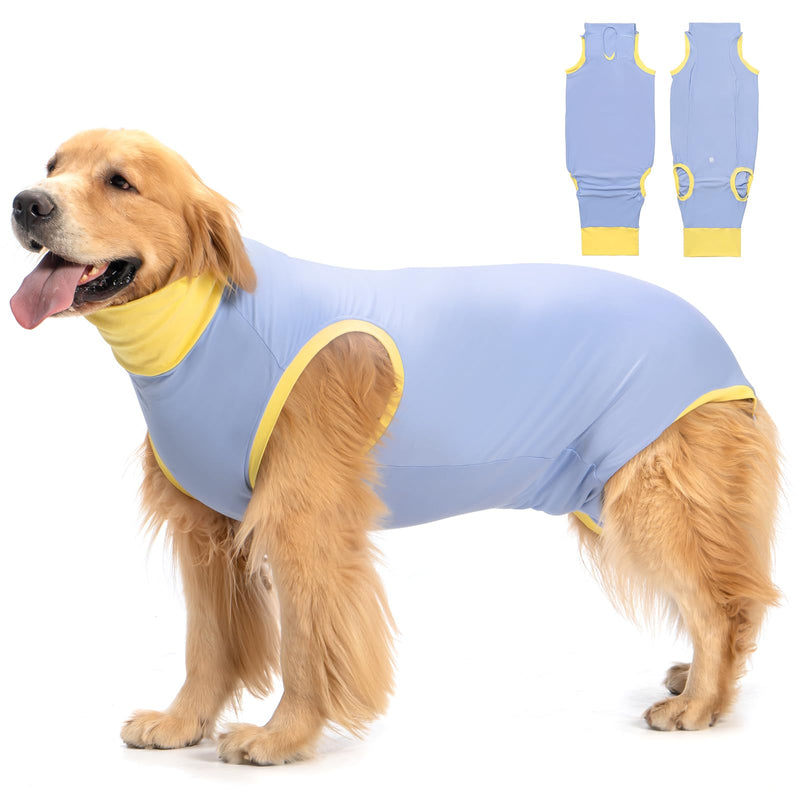 Avont dog bodysuit after surgery wound protection suits, body for neutered male dogs, body for female dogs after surgery, post-operative recovery clothing to prevent dogs from licking wounds - blue (L) L blue - BeesActive Australia