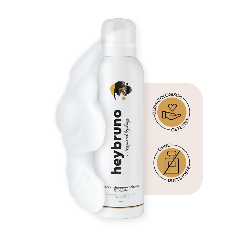 heybruno dog dry shampoo against odor | foam | without rinsing | Long hair & all lengths | Grooming care dermatologically tested - BeesActive Australia