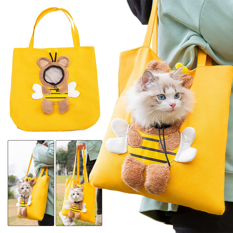 Cat bag, shoulder bag for pets, dog carrier bag, cute pet canvas shoulder bag, portable small pet canvas carrier bag for pets, suitable for small dogs, cats (large XXL - BeesActive Australia
