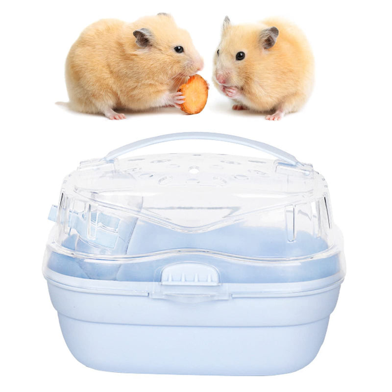 Hamster Transport Box Hamster Carrying Cage Portable Hamster Carrying Bag Small Animal Carrying Bag for Outdoor Travel (Cream Blue) - BeesActive Australia