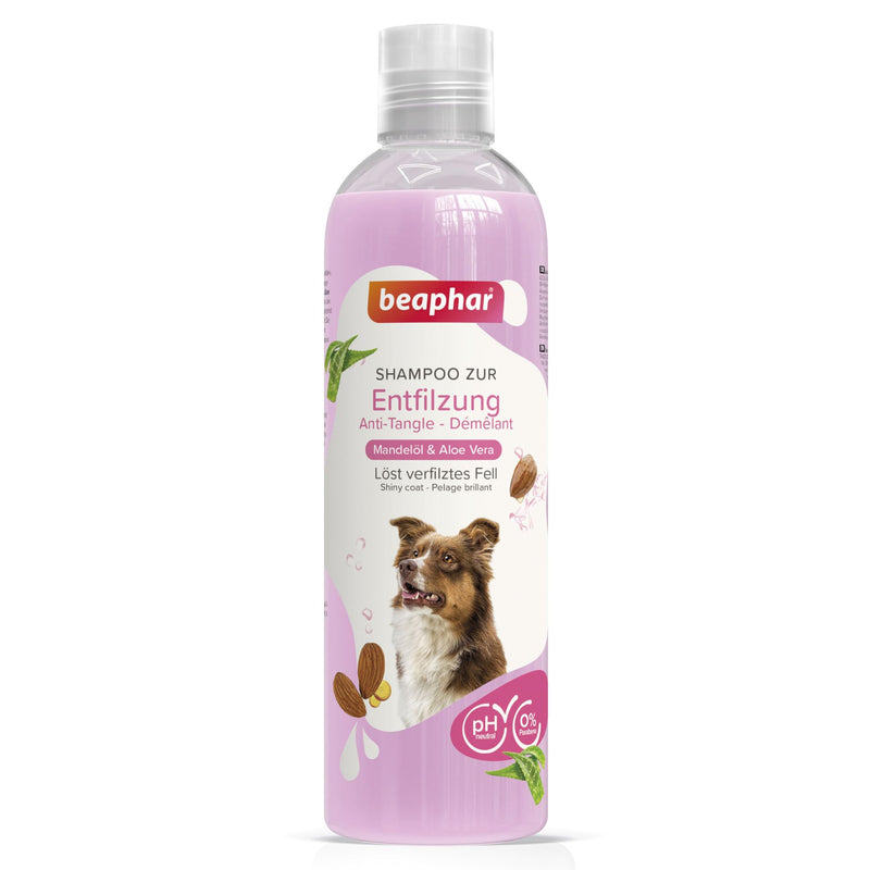 BEAPHAR - Detangling shampoo - Loosens matted fur - Skin-friendly - With almond oil and aloe vera - Ph neutral - 0% parabens - Fresh scent - Vegan - 250 ml detangler - BeesActive Australia