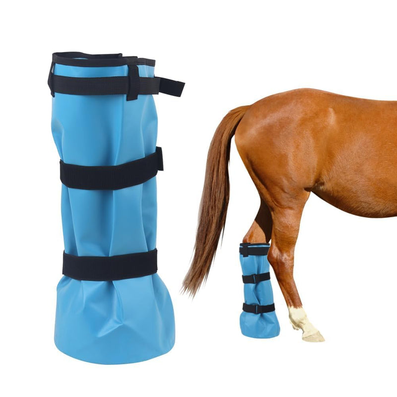 COMFPET Hoof soaking boots for hoof problems, treatment shoe for horse hooves, horse hoof-wrapped boots, for hoof injuries, thrush horses, bacterial infections, 1 piece blue - BeesActive Australia