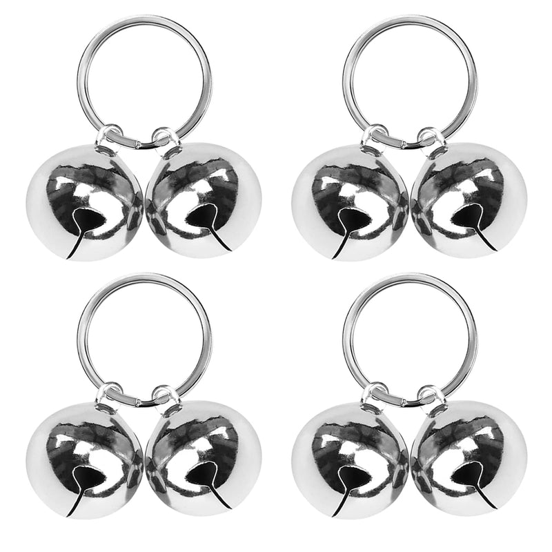 TOAOB Pack of 8 25 mm Pet Cat Bells Tracker Bell Small Dog Collar Handmade Hanging Vintage Bells with 4 Pendant Key Ring Pet Accessories - BeesActive Australia