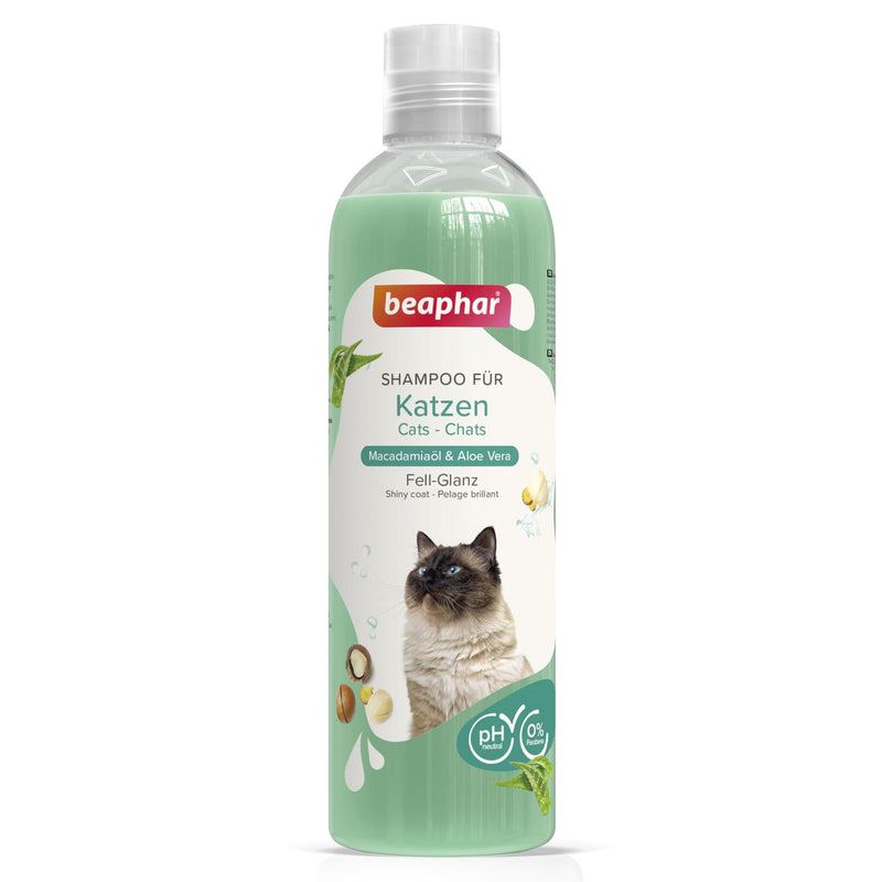 Beaphar shampoo for cats, with macadamia oil and aloe vera, pH neutral, paraben-free, vegan, pack of 1 - BeesActive Australia