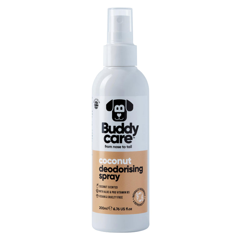 Buddycare Deodorizing Spray for Dogs - Coconut - Sweet and Nourishing Deodorizing Spray for Dogs - With Aloe Vera and Pro Vitamin B5 (200 ml, 1 Piece) 200 ml (Pack of 1) - BeesActive Australia