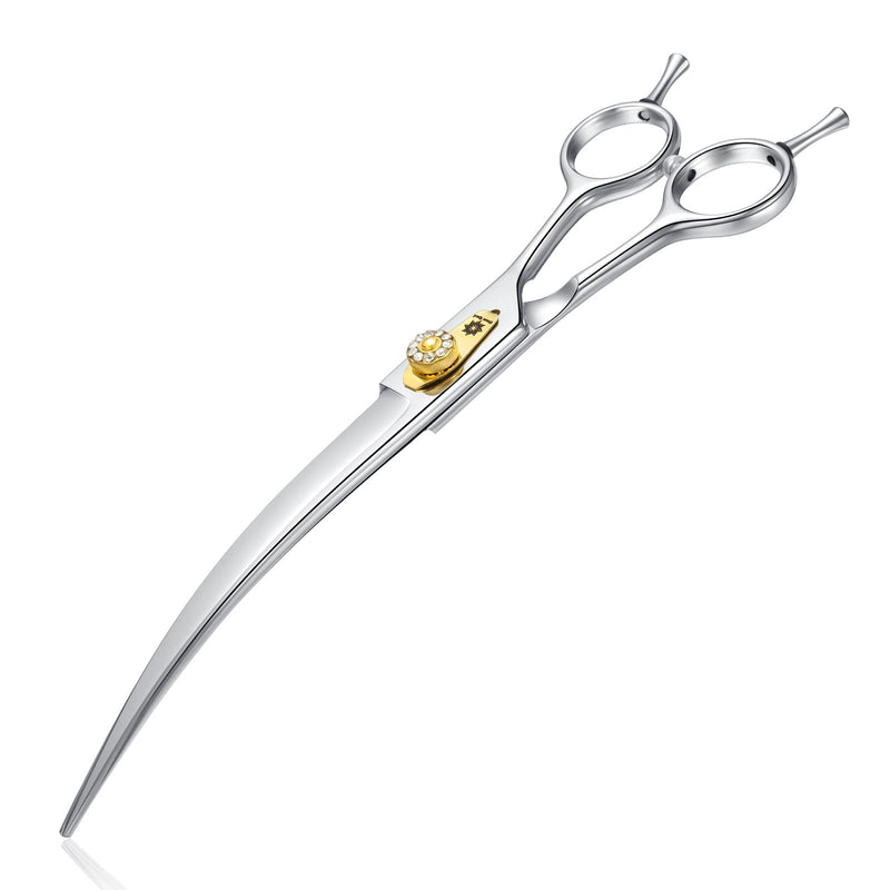 Dream Reach 8 inch dog scissors curved fur scissors - dog scissors with ergonomic handle, 440C stainless steel fur scissors for dogs and cats cutting, professional dog hair scissors with adjustable screw - BeesActive Australia