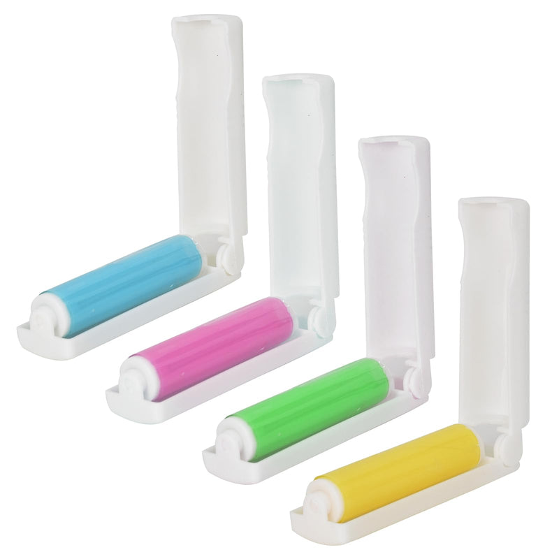 Pack of 4 Lint Roller Reusable Washable Lint Roller Sticky Washable Dust Lint Roller Foldable Sticky Roller Portable Hair Curler with Cover for Clean Furniture, Carpets, Clothes - BeesActive Australia