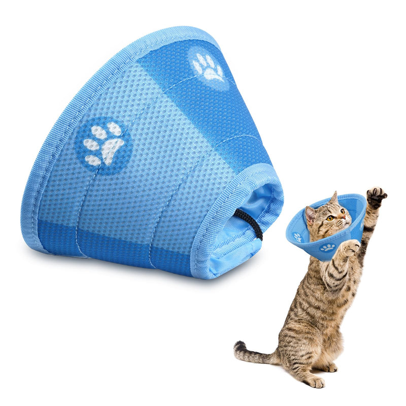 Cat Neck Brace, Cat Collar, Adjustable Neck Brace, Cat Collar, Recovery Collar, Soft Collar Cone After Surgery and Injuries for Cats (Blue, S) - BeesActive Australia
