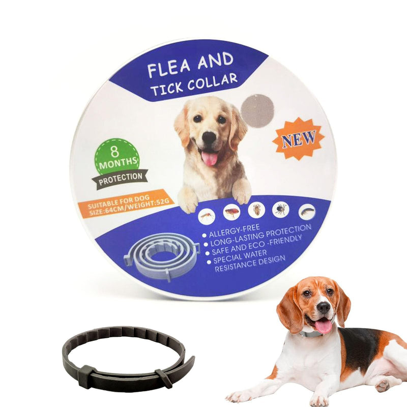 Flea collar for dogs, tick collar for dogs, flea collar, adjustable, up to 8 months tick protection, 100% natural & waterproof, 64cm (black) black - BeesActive Australia