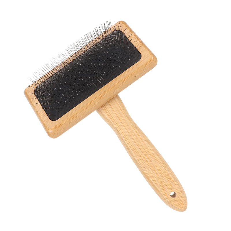 Slicker Brush, Macrame Comb, Easy to Clean, Finely Polished, Fast Brushing, Gentle Curves, Cushion with Hole for Cats (L) L - BeesActive Australia