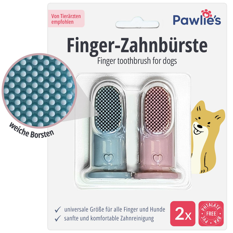 Pawlie's toothbrush for dogs and cats | Practical dog toothbrush fingerling for dental care | Brushing your dog's teeth - Cat & Dog Toothbrush | Finger toothbrush puppies | Dog dental care (2 pieces) - BeesActive Australia