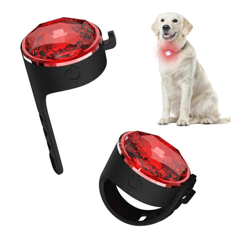 Pack of 2 dog collars, luminous for night, Tubasion luminous dog collar, rechargeable, 100% waterproof LED light for dogs. Dog Lights for Night Walks, Camping (Red) Red - BeesActive Australia