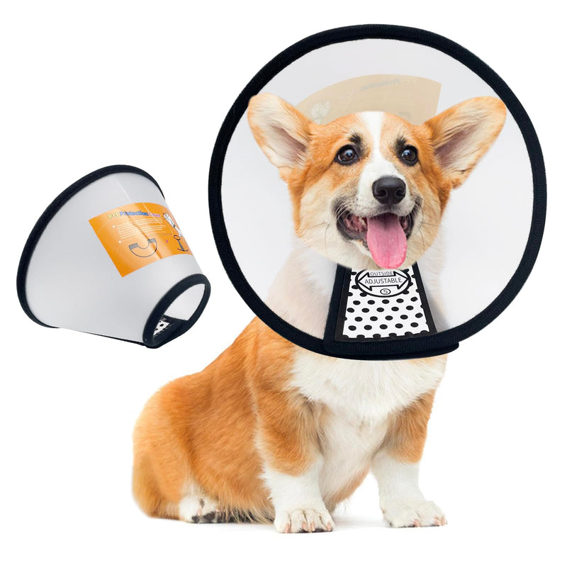 Mesybveo Pack of 2 Neck Brace for Dogs, Cat Neck Brace Made of Plastic, Lightweight Elizabethan Collar, Cone Adjustable Neck Brace for Pets, Dog Funnel for Cats, Dogs (18-27 cm) - BeesActive Australia