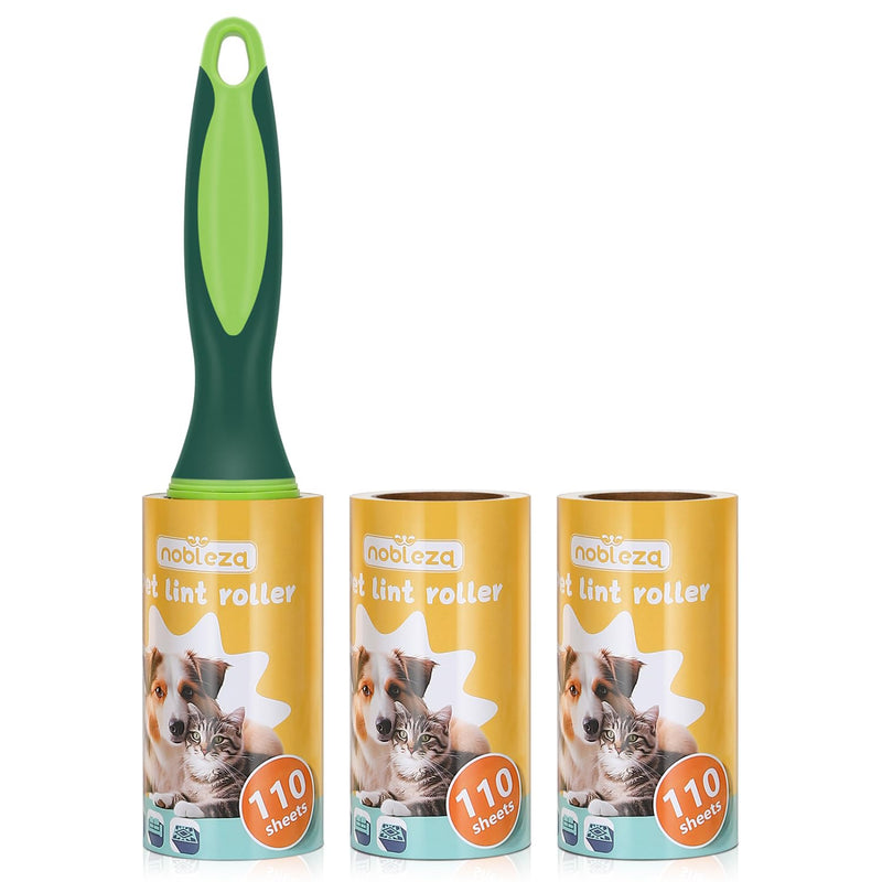 Nobleza Lint Roller 330 Sheets, 3 Rolls with 1 Dispenser, Extra Sticky Lint Roller Clothes, Lint Roller for Clothes, Dog Hair, Cat Hair, Animal Hair, Dust - BeesActive Australia