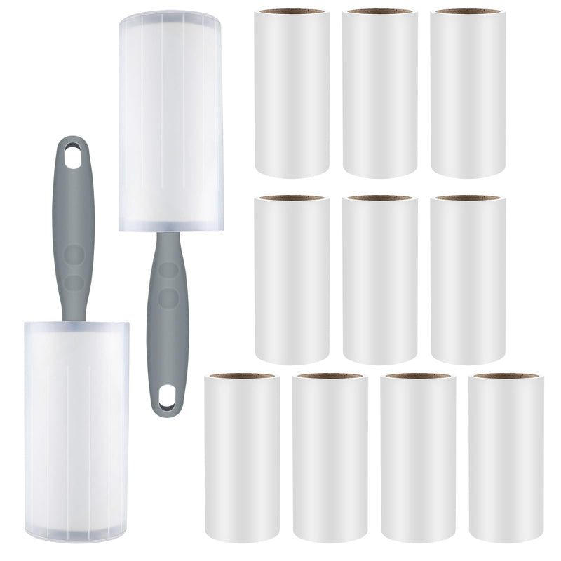 Vexillic lint roller, 12 rolls of lint roller without dispenser, 60 sheets of lint roller for clothing with 2 dispensers, 2 dust covers, lint roller for clothing, hair, cat hair, dog hair - BeesActive Australia