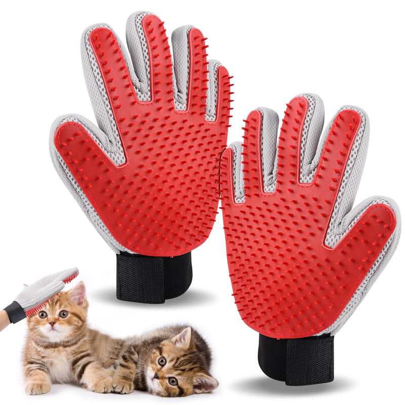 AKONE 1 pair of cat gloves, cat gloves, grooming gloves, double-sided cat brush gloves, fur gloves for cats, pet gloves for short hair and long hair - BeesActive Australia
