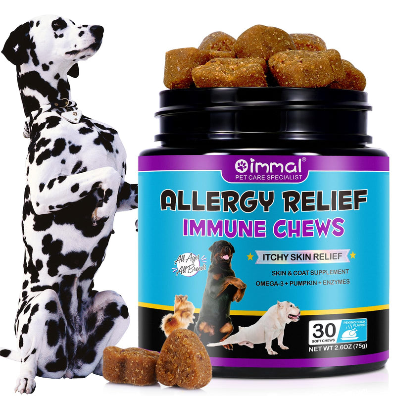 Chews for Itching and Immunity in Dogs, Relieves Immunity from Pet Allergies, Itchy Skin and Healthier Coat, Stops Paw Licking, Relieves Itching for All Breeds and Sizes - 30P - BeesActive Australia