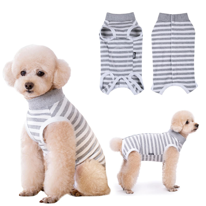 Lyneun Soft dog bodysuit after surgery, dog bodysuit after castration male dogs, breathable dog one-piece recovery suit for hair loss, allergies, anti-licking, wound protection, cone alternative (grey, M) grey - BeesActive Australia