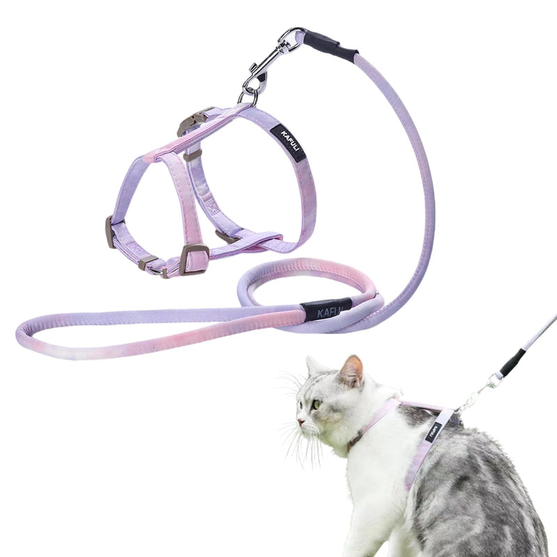 Cat Harness with Leash Escape-Proof Cat Harness Leash Adjustable Cat Leash with Harness for Small Medium Cats Outdoor Walking, Gradient Purple - BeesActive Australia