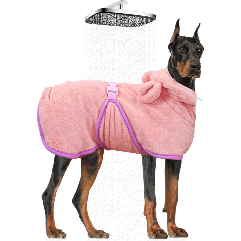 WUFANC dog bathrobe, super absorbent, quick-drying, adjustable shrink straps ensures a comfortable fit of the dog bathrobe, for large, medium and small dogs (XL) XL 1.0 - BeesActive Australia