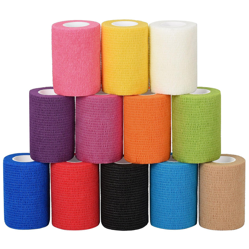 Sagafly 12 Rolls Self-Adhesive Bandage 7.5cm x 4.5m Adhesive Bandage Self-Adhesive Bandage for Dog Wrist Ankle Elastic Bandage Self-Adhesive Bandage Cohesive Bandage for First Aid Mixing - BeesActive Australia