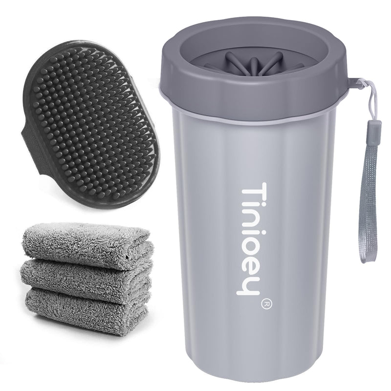 Tinioey® Paw Cleaner for Large Dogs | Dog paw cleaner | Incl. 3 dog towels | Dog paw cleaner | Dog accessories for large dogs | Dog things | Size L Large Grey - BeesActive Australia